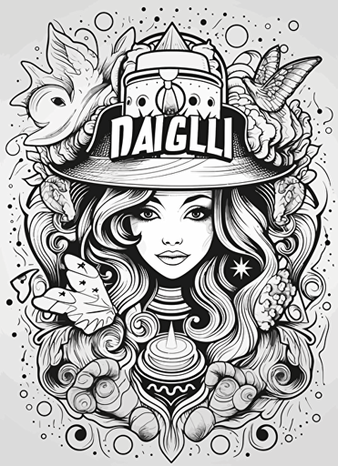 2d illustration, simple vector magic coloring page