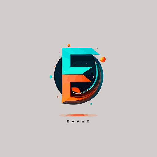 The letter E as a simple creatve logo. Flat logo, 2d vector design. Futuristic type of font, minimal colors, no background. dribbble