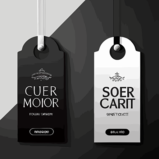 Vector two side in hotel or resort black and white door hanger tags for room