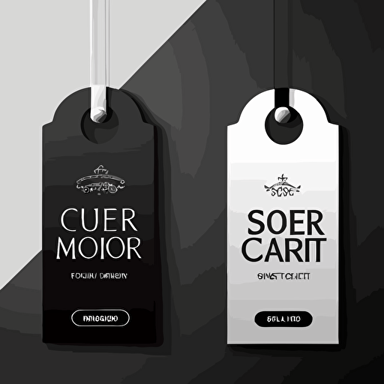 Vector two side in hotel or resort black and white door hanger tags for room
