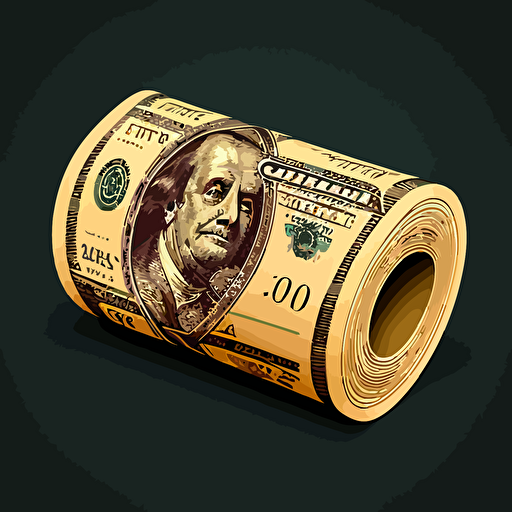 roll of $100 dollar bills, decal vector