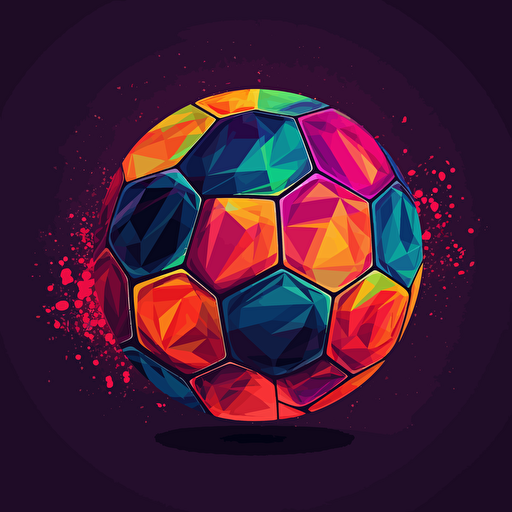 Colorful logo on a pure background representing an a soccer ball. Intricately detailed, abstract art, color grading, vector design, Chiaroscuro, DCDDDE background, primary colors HEX: 5B7ABC and HEX: F5A5C8, secondary colors HEX: C8D35F HEX: 9DDAE9 HEX: FEE252
