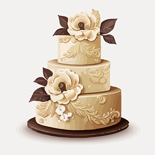 vector art of wedding cake on white background