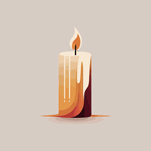simple logo, vector, icon, candle related, warm colors, white background, no text