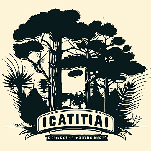 vector logo for hospital in camargue. trust, security, pine trees