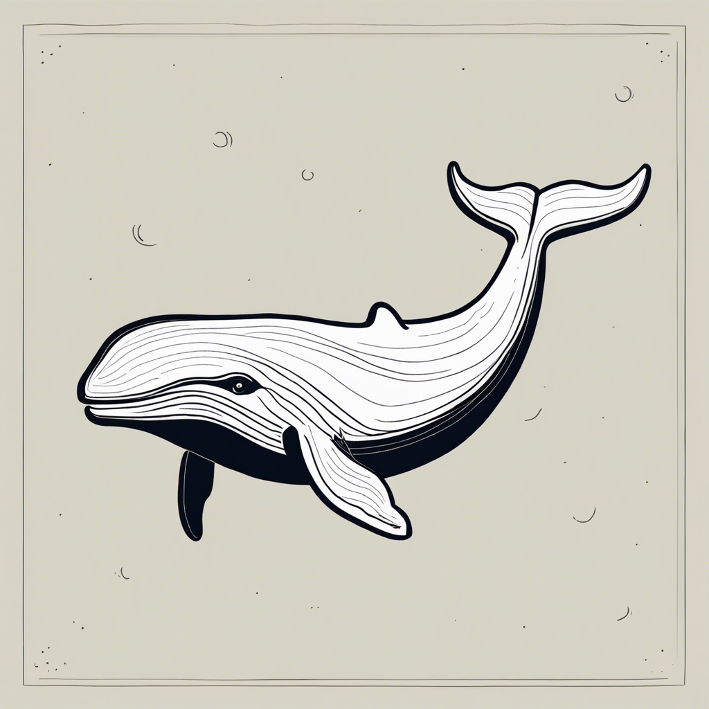 a whale, illustration in the style of Matt Blease, illustration, flat, simple, vector