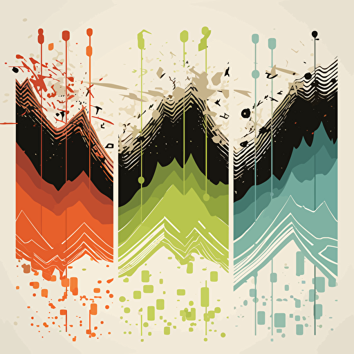 'earthquake sound' logo, vector, 3 colors,