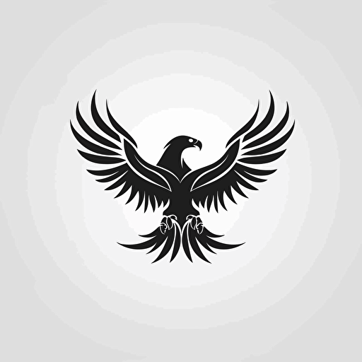 eagle flying logo, black and white, vector, simple