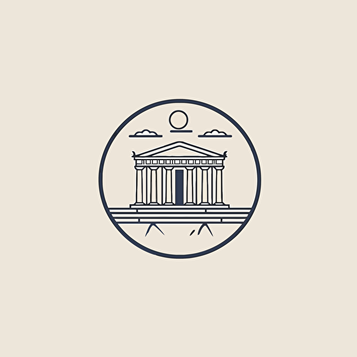 Logo minimal, simple logo, tourism, cultural, vector, mosaic style, tourism company, with the parthenon, athens.**