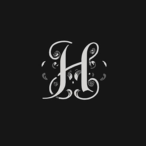 company name “H”, logo, vector, minimal, black and white.