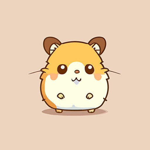 cute hamster kawaii style, vector, simple, high quality