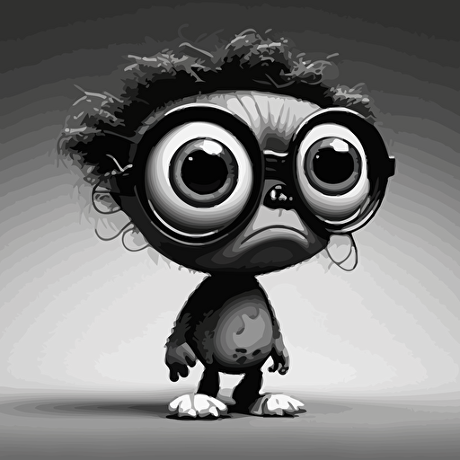 funny, t-rex, clip art:: big eyes:: black and white:: sketches:: cartoon, vector style.
