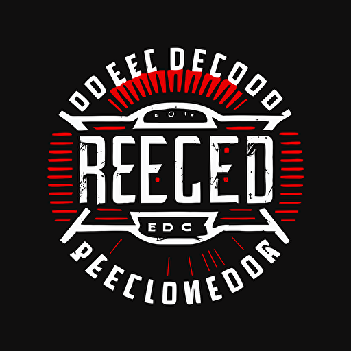 Code red. Simple logo vector design. Black and white and red