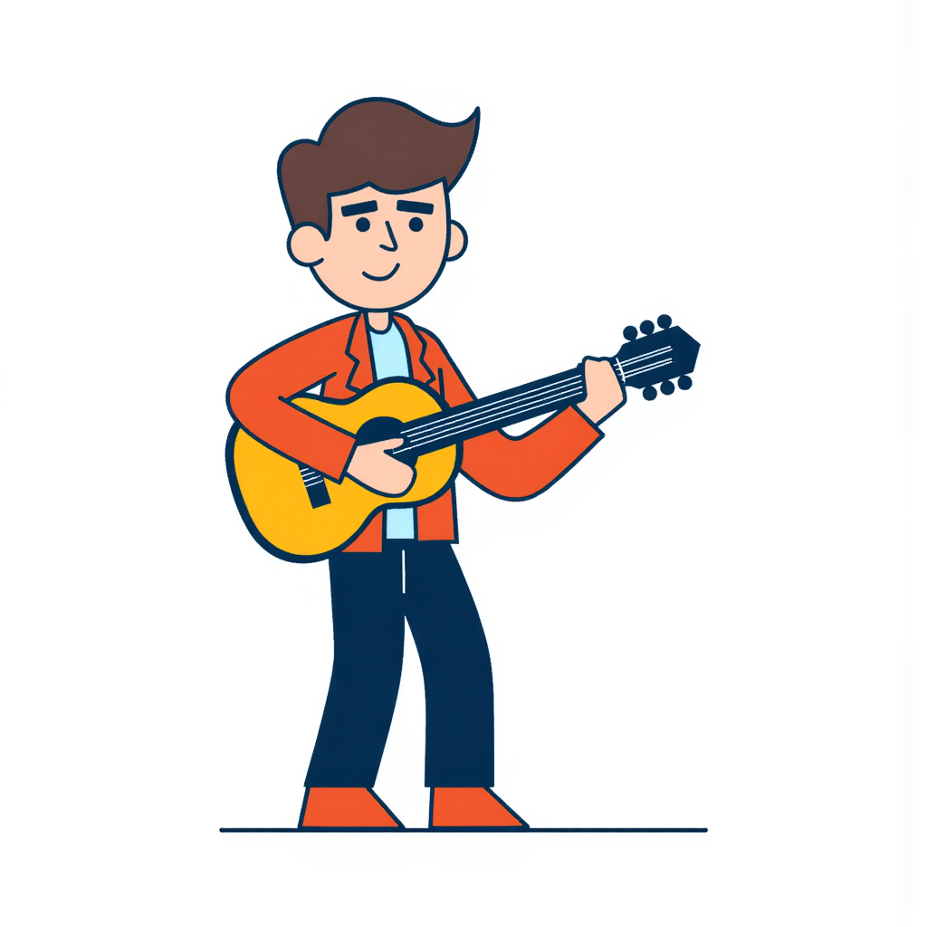 person playing the guitar