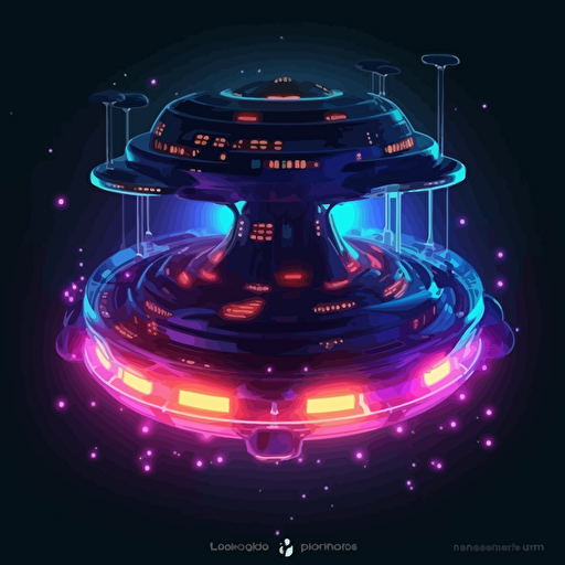 teletransport vector with futuristic base and lights