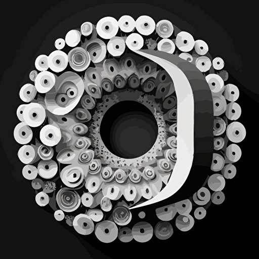 make it into the letter O, vector, black and white