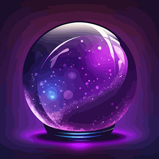 very simple vector logo of a glass orb containing purplish, starry gas