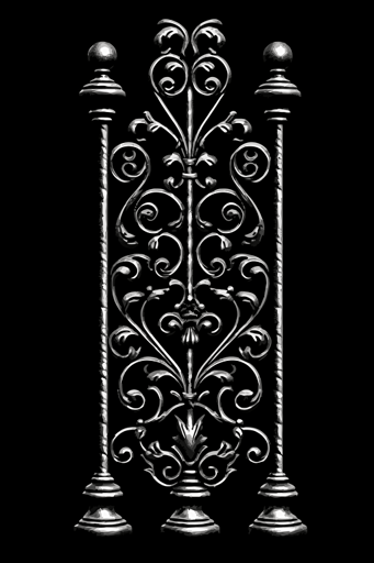 wrought iron railing, vector