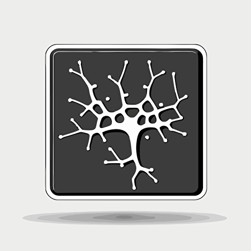 icon, simple vector drawing, neural network, white background, square