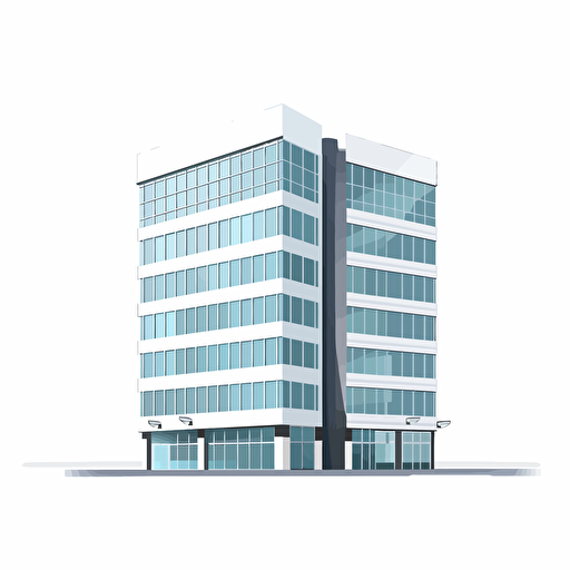 vector illustration of a company building, daylight, white background