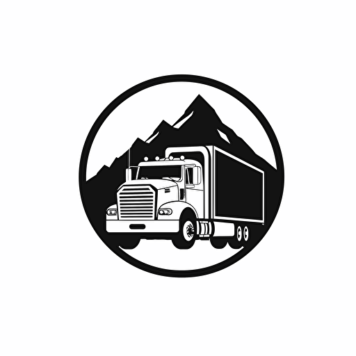 Very simple trucking company logo, black and white vector