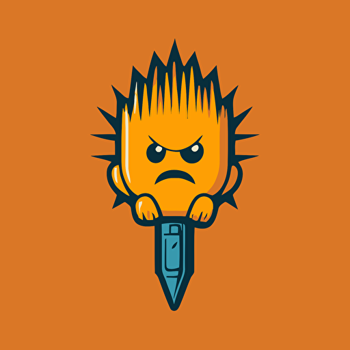 a mascot logo of screwdriver, simple, vector, no shading details