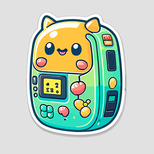 vector style sticker of a tamagotchi