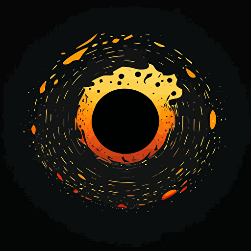 simple flat vector logo design of a black hole