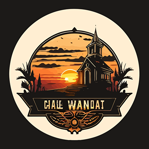 wait chapel sunset logo vector