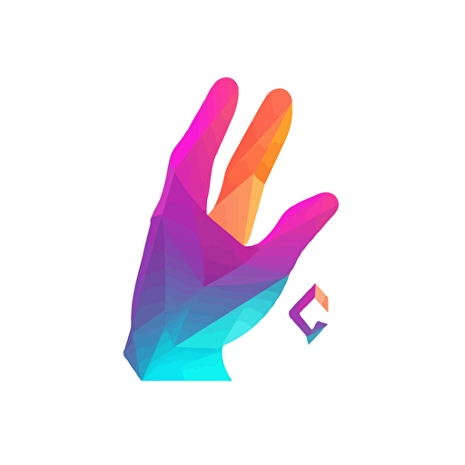 vector logo, quite sign, female hand, colorful