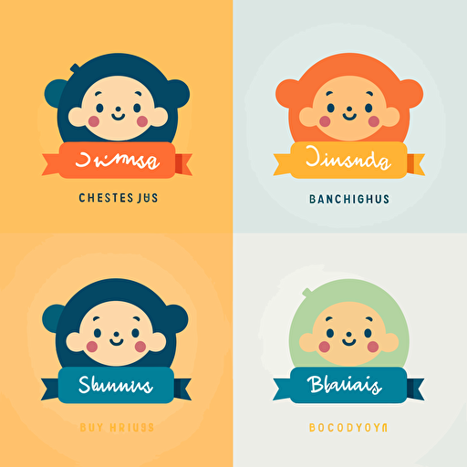 name, logo, childish, vector