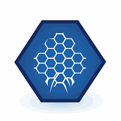 hive, minimalist, vectorial, icon, white background, klein blue