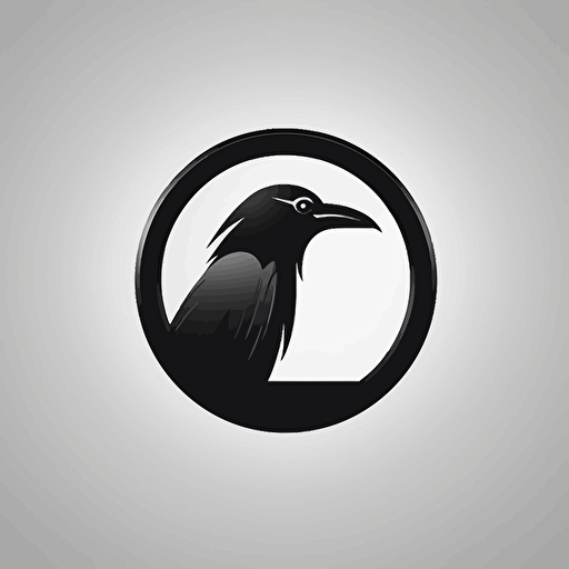 logo vector minimalistic raven beak open circle