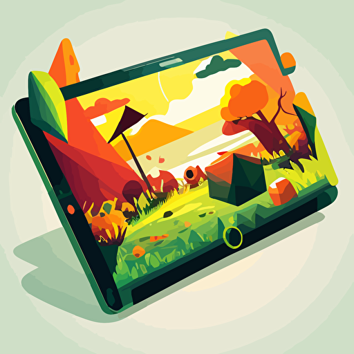 tablet device landscape vector design
