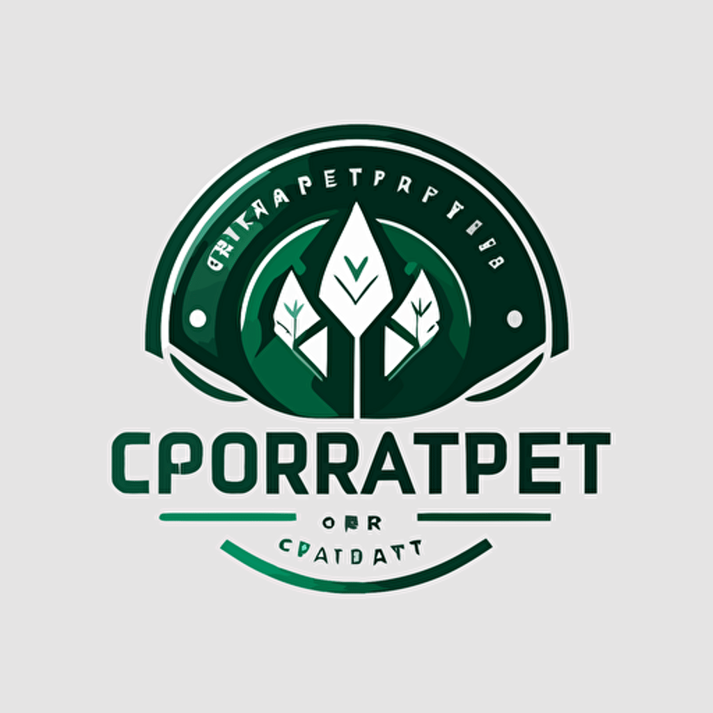 corperate logo, simple, plat desgin, single forest green color, white background, vector logo