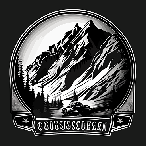 grossglockner logo, vector, black and white
