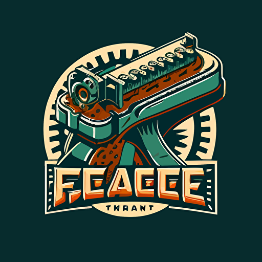 feed the machine, vector logo, company logo, two tone, conveyor belt tongue