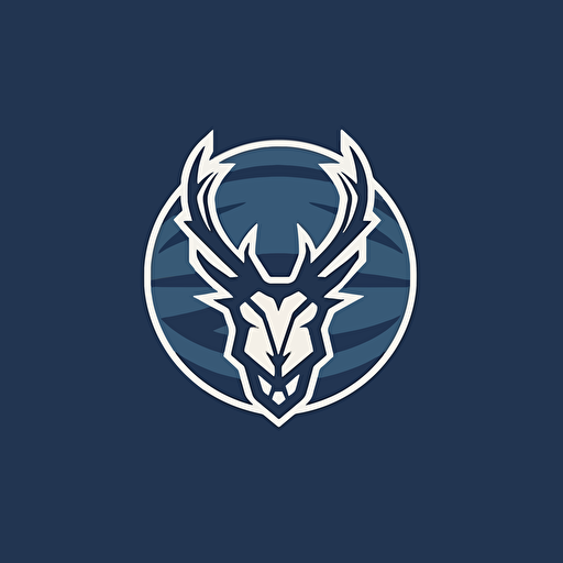 logo, in the style of nba team logo, flat design, blue stake, vector render