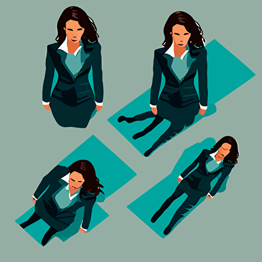women in business suit , intop positions, women in business suit in the carpet floor, vector illustration