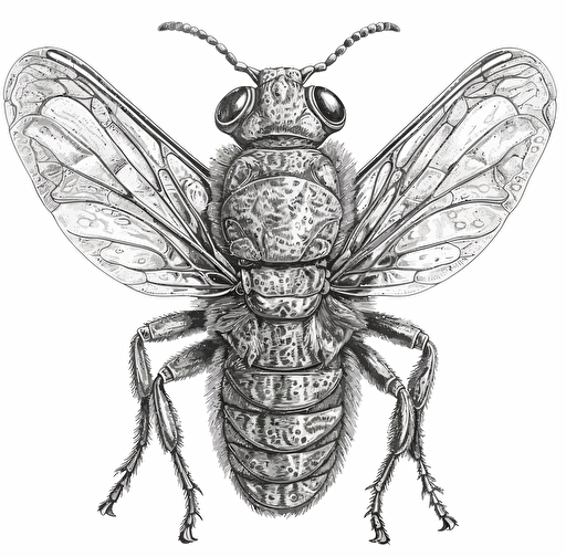 Thysanoptera insect, in the style of vector illustrations, monochromatic sketches, white background