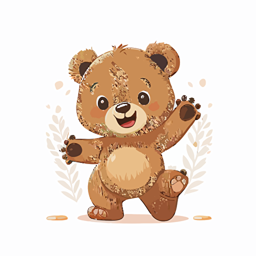 Cute baby bear vector being playful on a white background