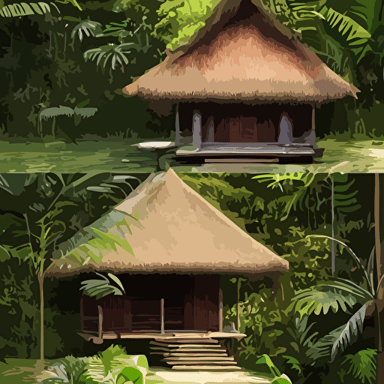 beautiful 3d renderings little house jungle balinese architecture som architect studio ghibli architectural photography 14 mm cinematic photography high resolution 4k cg architects vray