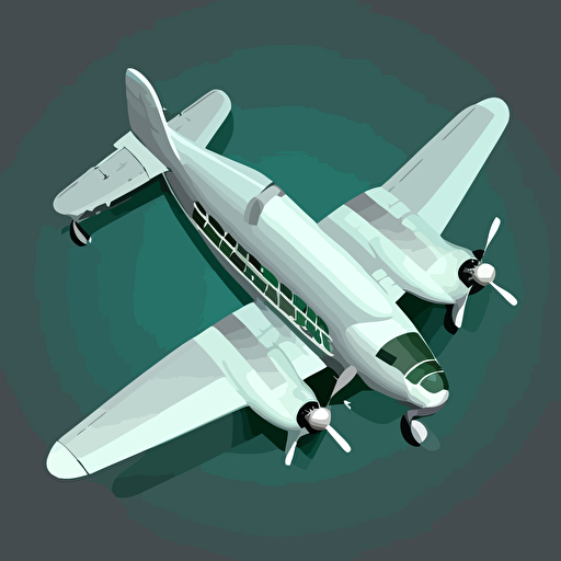 top view of airplane, vector image
