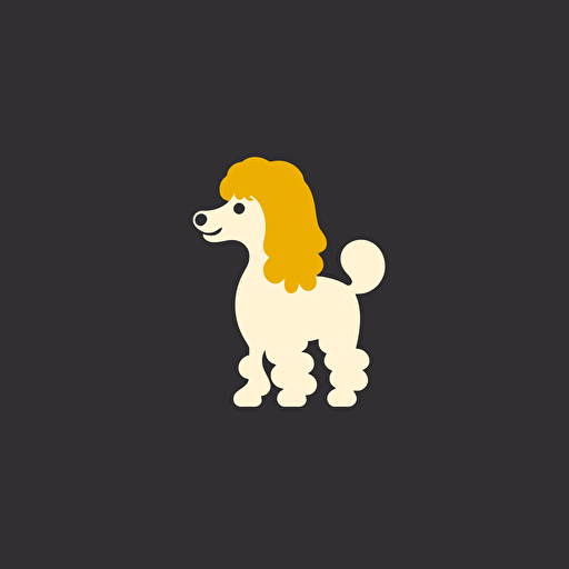 A vector logo of a miniature poodle, simple, modern, memorable, sophisticated, elegant, luxurious