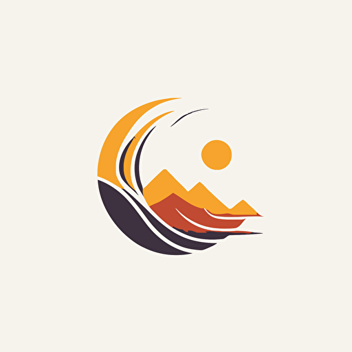 minimalist real state logo, vector style, including only air waves and sun