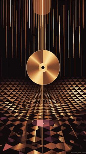 disco vinyl record, retro look, geometric shapesand abstract patterns in the background, vector