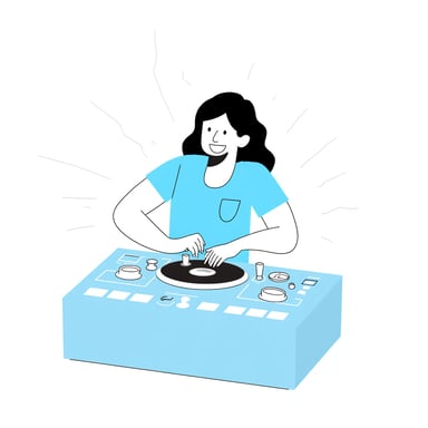a woman dj playing music