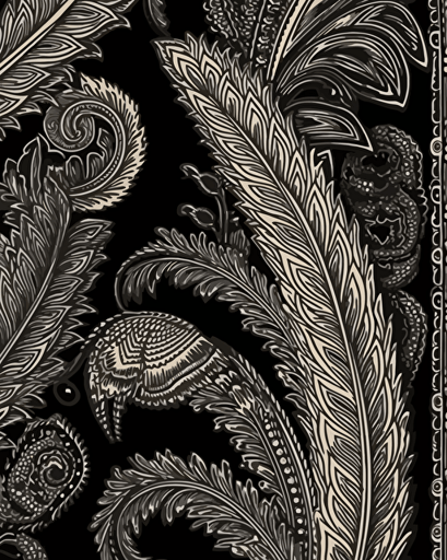 Paisley patterns inspired by Indian different cultures, creative, clean vector illustration, image for coloring, printable outlined art, outline only, super detailed, hyperrealist, minimalistic, ultra high definition, Digital painting