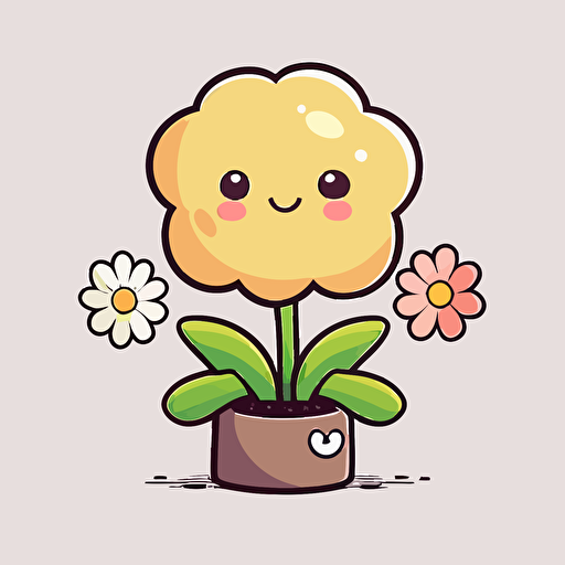 cute flower kawaii style, vector clipart