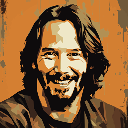 keanu reeves vector illustration smiling